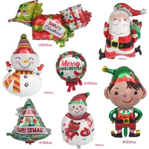 1PC big Santa Claus tree snowman Balloons air foil Balloon Christmas party decorations kids toy Supplies globos