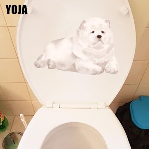 YOJA 23.8×16.1CM Cartoon Pet Dog Home Decoration Wall Stickers Mural Funny Toilet Decal T1-2497