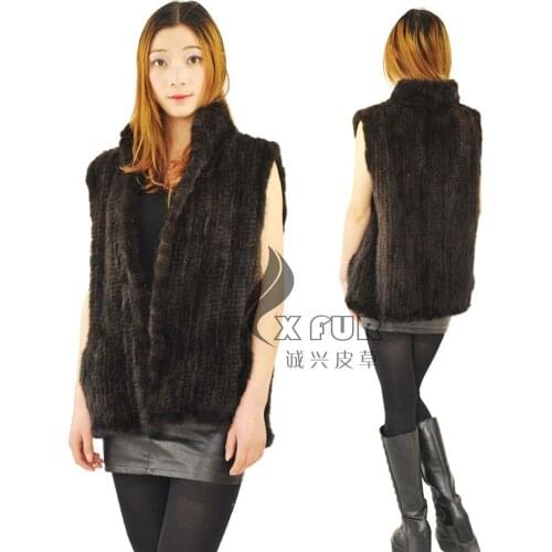 CX-G-B-13B New Fashion Winter Coat Women Genuine Mink Fur Fashion Vest