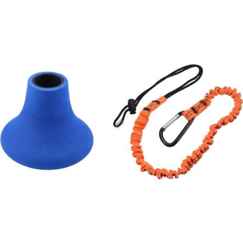 1 Pcs Carabiner Lanyard Retractable Elastic Climbing Tool & 1 Pcs Shock Absorber Fishing Waist Belt Fishing Pole