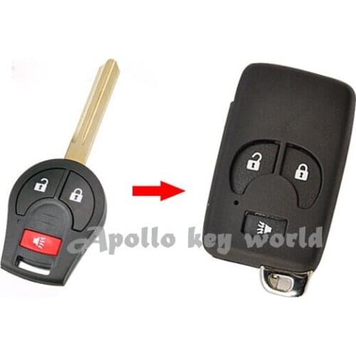2PCS/lot For Nissan Sunny March Tiida New Sylphy Modified Flip Folding Remote Key Shell Case 2+1 Button Fob Key Cover