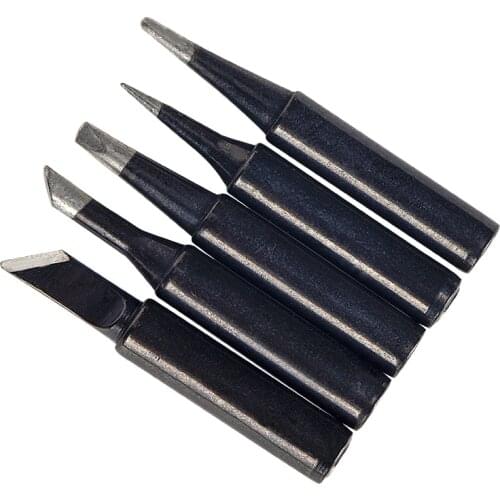2021 Soldering Iron Tips Black Pure Copper Soldering Tip 5pcs/set 900M-T Lead-Free Welding Solder Rework Tools Accessories Irons