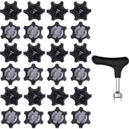 25Pcs Easy to Change Studs, Universal Anti Skid Golf Shoes, with Golf Spike Wrench Two Pin Shoes Remover Replacement