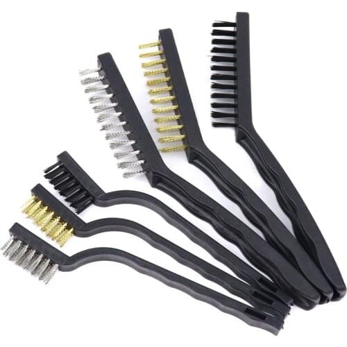 Wire Brush Brass/Steel/ Nylon Abrasive Brush Cleaning Polishing Brush For Metal Rust Cleaning Tools 3pcs