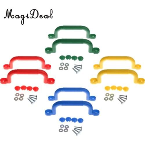 4 Pairs Durable Plastic Safety Nonslip Handle with Fixing Screws Kits Kids Outdoor Climbing Frame Wall Accessory