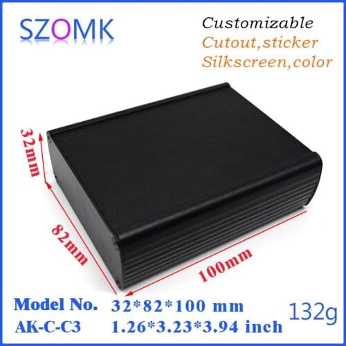 4 pcs, 32*82*100mm szomk separated aluminum extrusion enclosure for pcb customizable electronics enclosures pcb distribution box