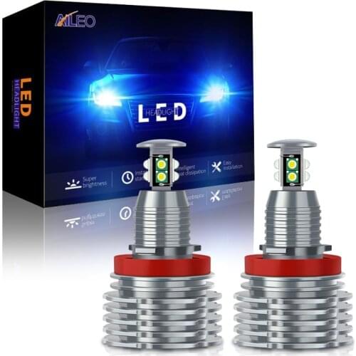 AILEO H8 Canbus Error Free Angel Eyes LED Light Headlights Lamp For BMW E82 E60 E70 X5 E71 X6 E90 E92 Fog Lights White Blue Red