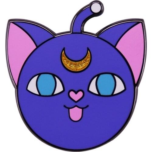 Anime Lovers Accessories Sailor Tsukino Usagi Cat Luna Cute Cartoon Metal Enamel Backpack Clothes Coat Lapel Badge Brooch Pin