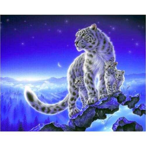White Tiger 5d DIY Diamond Painting Full Square Round Rhinestone Embroidered Cross Stitch Mosaic Home Decoration XN1022