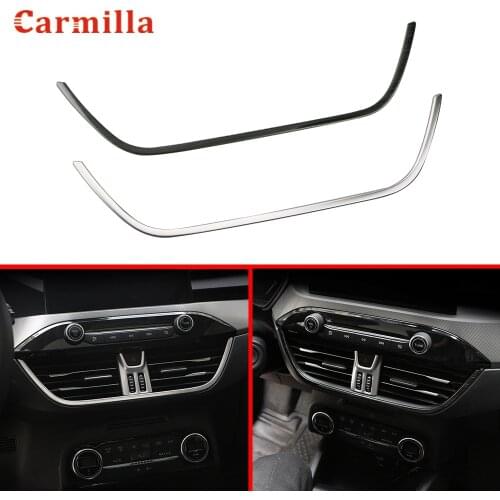 Stainless Steel Car Center Air Conditioning Vent Decoration Trim Outlet Sticker Fit for Ford Focus 2019 Accessories