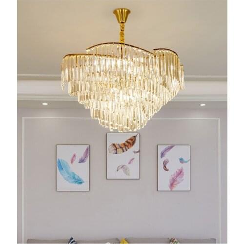 Big Fashion Ameican Crystal Chandelier LED Creative Luxury Villa Ceiling Lamp Living Room Lamp Round Dining Room Lamp
