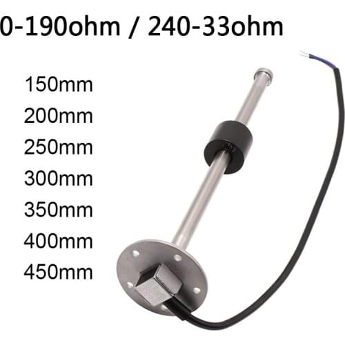 Fuel Level Sensor With 150 200 250 300 350 450 Mm For Car Boat Fuel Gauge 0~190 Ohm / 240~33 Ohm Gauges