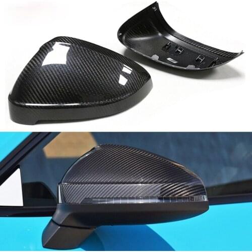 For Audi A4 S4 A5 S5 Rear View Mirror Cover Dry Carbon fiber Mirror Covers 2016 - UP Carbon Mirror side Caps Replacement Style