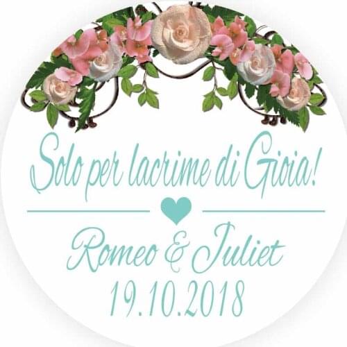 DouxArt 100pcs Favors Stickers Personalized Wedding Solo per lacrime di Gioia - 40mm Labels Seals Communion Handmade V1304