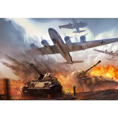 WAR airplane and tank New diy 5d diamond painting cross stitch embroidery diamond mosaic diamond Wall stickers home decor CV08