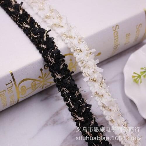1 yards 18mm Glitter Gold Line Woven Lace Polyester Ribbon DIY Clothing Headwear Trim Accessories Gift Packing Ribbons