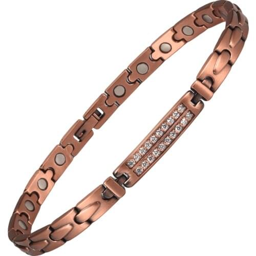 Wollet Copper Magnetic Anklet Ankle Bracelets Women Ladies Pain Relief for Arthritis Strong Magnets Mothers Day Gift 24cm 6.5mm