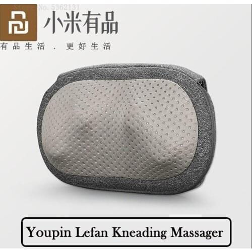 Youpin Lefan Kneading Massage Pillow Shiatsu Massager PTC Heating Therapy Pillows Neck Back Waist Body Relaxation Massage Pillow