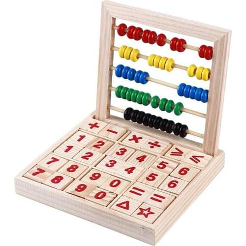 Multifunction Abacus Learning Stand Wooden Montessori Toys Counting Cognition Board Early Educational Math Toy For Children Gift