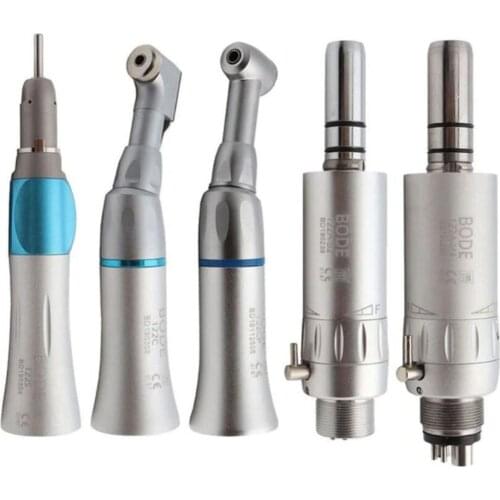 Dental Low Speed Handpiece Kit Air Turbine Straight Contra Angle Air Motor 2/4Holes Available BODE 122C