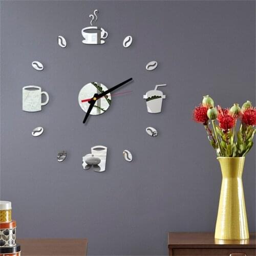 Wall Clock Modern Design 2019 New Arrival Quartz Watch 3D DIY Acrylic Mirror Wall Sticker Wall Clocks Home Decoration 19MAR4
