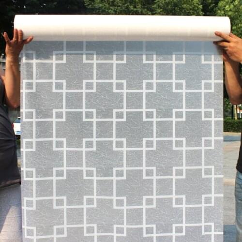 2019 New White Retro plaid Static Cling decorative window film stained glass self adhesive film Vinyl raamfolie window sticker