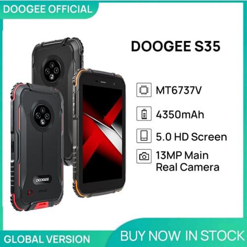 World Premiere DOOGEE S35 Rugged Phone Sony 13MP Triple Camera Mobile Phones 360 All-Round Protection 2GB+16GB Cellphone 4350mAh