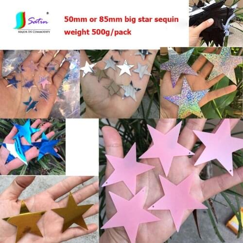 Wholesale Stage,Clothes,Diy Party Decoration Super Big,Large Size 50mm/85mm Gold,Silvery,Black,Pink Star Shape Big Sequin S0703L