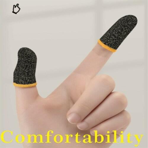 Responsive Game Finger Sleeve Silver Fiber Thumb Finger Mobile Gaming Cuff Gloves