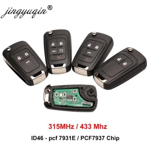 Jingyuqin Car Remote Alarm Key for Chevrolet Cruze Epica Lova Camaro Impala 2/3/4 Button 315Mhz/433Mhz ID46 PCF7931E Chip Key