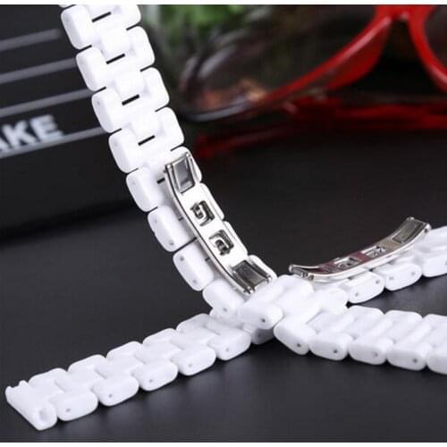 Neway Ceramic watchband women watch strap small bracelet wristwatches band 14mm 16mm 18mm white belt waterproof bracelet