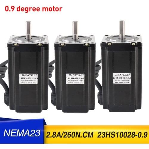 3PCS Nema23 Stepper Motor 23HS10028-0.9 degrees 4-lead 57 motor 2.8A 260N.CM for 3D Printer Robot Foam Plastic Meta ISO CNC