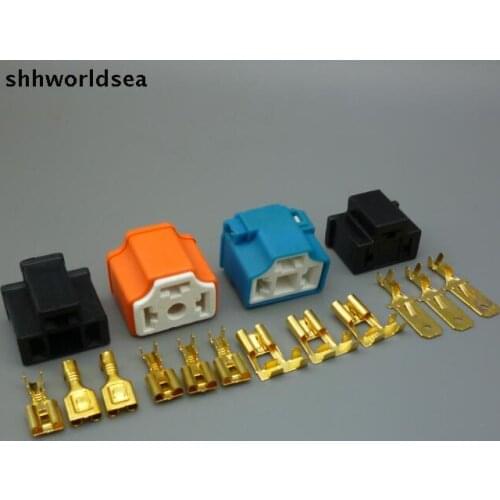 Shhworldsea H4 9003 HB2 3 Pin 7.8mm Car Headlight Extension connector Auto Lamp Connector Plug HID Bulb Ballast Adaptor socket