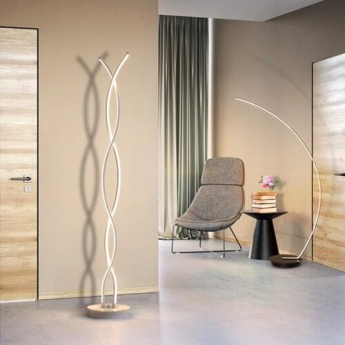 Nordic Led Floor Lamp Stand Living Room Modern Soft Line Lighting Corner Long Bar Table Fixture Creative Bedroom Bedside Lamps