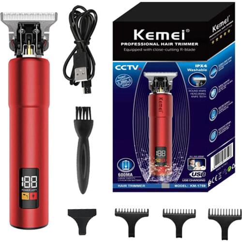 Original kemei rechargeable LCD 10W hair trimmer for men powerful electric beard trimme hair cutter machine hiarcut