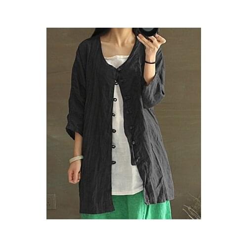 2015 Spring original design vintage Cloth linen vintage plate buttons shirt 17392-13