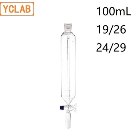 YCLAB 100mL 19/26 & 24/29 Constant Pressure Funnel with Graduation High Temperature Resistance Glass Lab Chemistry Equipment
