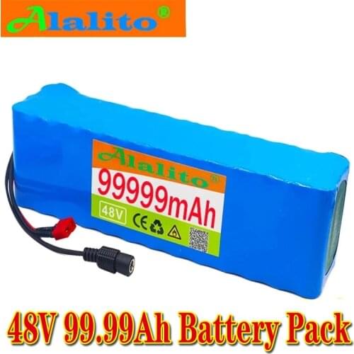 High capacity 48v battery 48v 99.99Ah 1000w 13S3P Lithium ion Battery Pack For 54.6v E-bike Electric bicycle Scooter with BMS