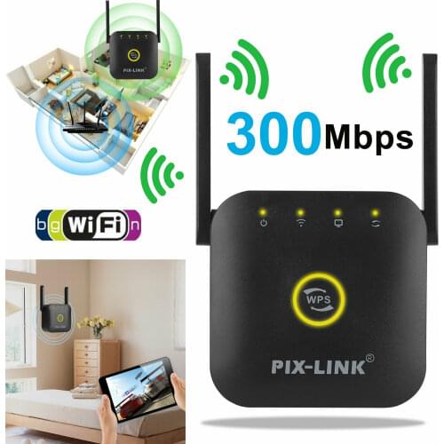 WPS 300Mbps WiFi Range Extender Internet Booster Network Router Wireless Signal Repeater