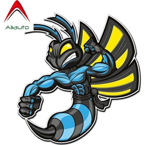 Aliauto Funny Cartoon Hornets Car Sticker Colored Decorative PVC Decal for Mazda Nissan Honda Toyota ,14CM*15CM