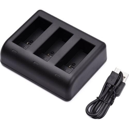 Action Camera Battery Charger 3-slot Fast Charging with Micro USB & Type-C Input Replacement for GoPro Hero 9 Batteries