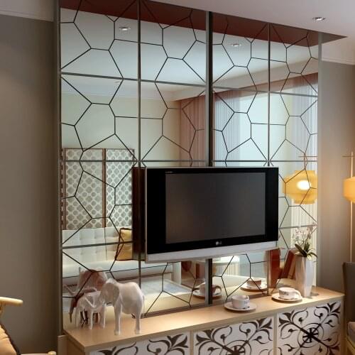 3D Mirror wall stickers Acrylic mirror geometric patterns Graphic DIY wall stickers Home art wall decor Hot sale