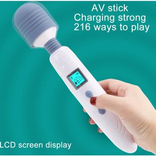 Female Masturbation Massager 36 Speed LCD AV Stick Vibrator Magic Wand Clitoris Stimulate Heated G Spot Vibrator