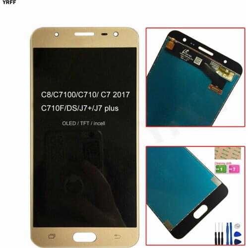 LCD For Samsung Galaxy C8 J7 plus J7+ C7100 C710 C7 2017 C710F/DS lcd Display Touch Screen Digitizer Assembly Repair Parts