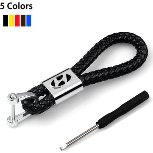 1pc Metal Auto Parts Braided rope Keychain Key Ring For hyundai Accent Elantra Tucson Solaris Sonata Azera GDI i10 i20 ix20 ix35