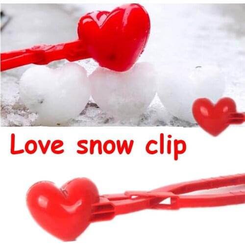 1pcs Heart Snowball Maker Winter Mold Plastic Sand Ball Tool Clamp Clip Toy Sports Gift For Kids Home Decor Baby Toddler Toys