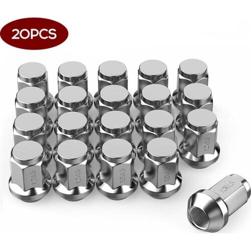 12x1.5 Chrome Wheel Nut Compatible with Ford Fusion Focus Escape 20Pcs Lug Nuts Bulge Acorn
