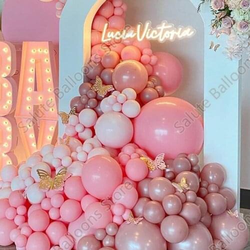 Double Caramel White Double Maca Powder Balloon Arch Set Birthday Party Decoration Wedding Children Baby Shower Balloon Arch Set