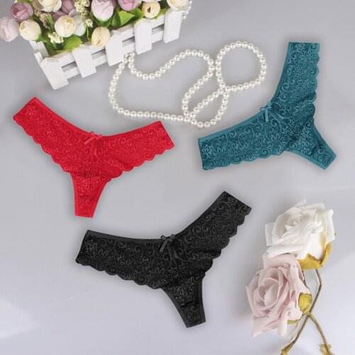3Pcs Sexy Lace Womens Panties G-string Thong Sexy Seamless Panties for Woman Underwear Tempting Low Waist Intimates Undepant
