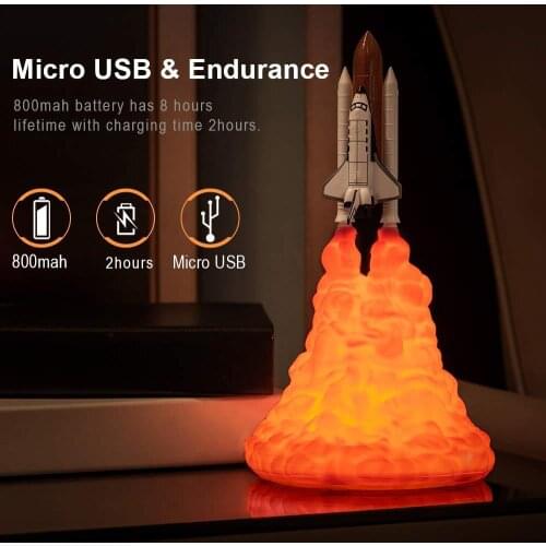3D Printing Rocket Light 3D Moon Light Space Shuttle Light Smart Home Night Light Art Decoration Light